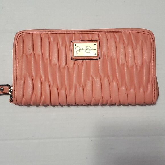 Jessica Simpson Peach Ruched Wallet - Picture 1 of 7